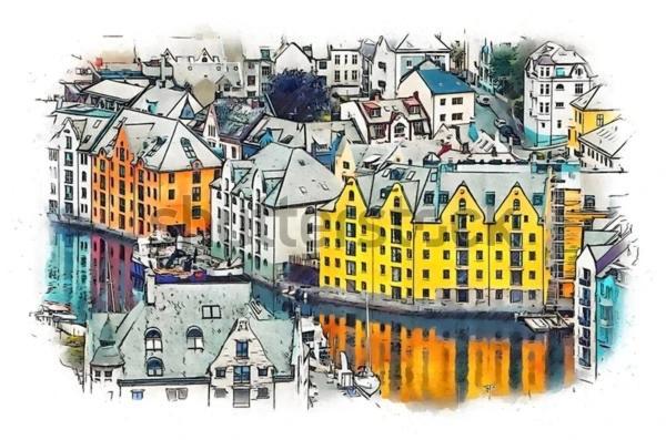 Charming Apartment In Alesund Center With Free Parking Екстер'єр фото